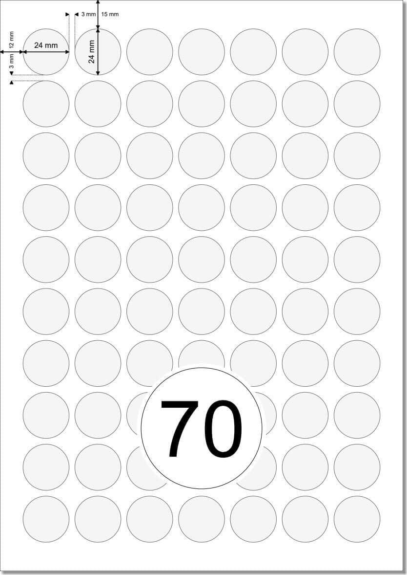Printation Self-Adhesive Labels (Round Diameter 24 mm) 1750 – Bild 2