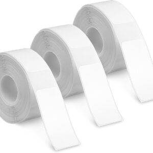 Nogeqi 3 Rolls Thermal Labels White 14 x 30 mm for Phomemo D30/D32/D35/Q30/Q30S/Q31 Self-Adhesive Thermal Label Tape for Home Office School (180 Labels/Roll)
