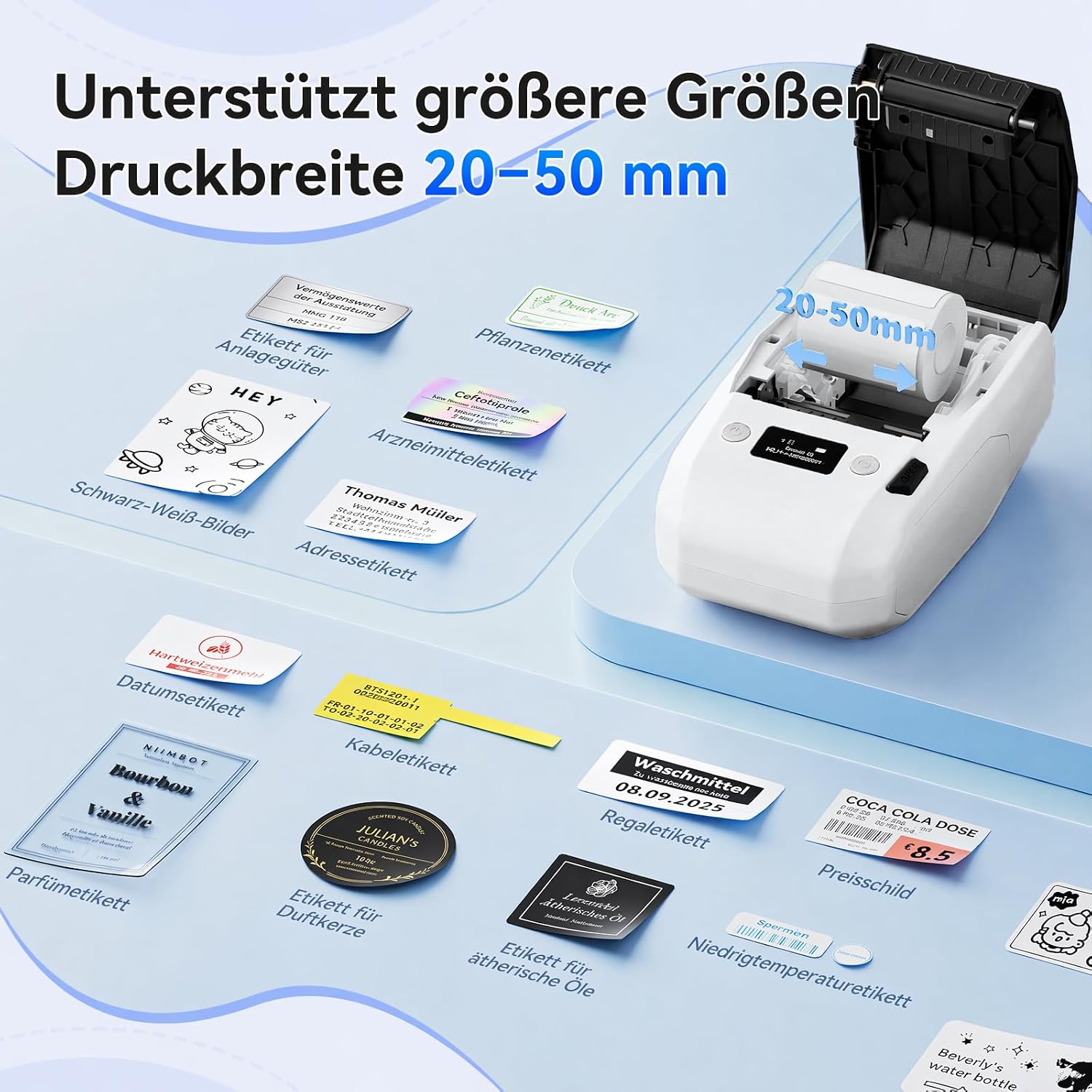 NIIMBOT M2 Label Printer with Label Thermal Transfer Label Printer, White – Bild 4