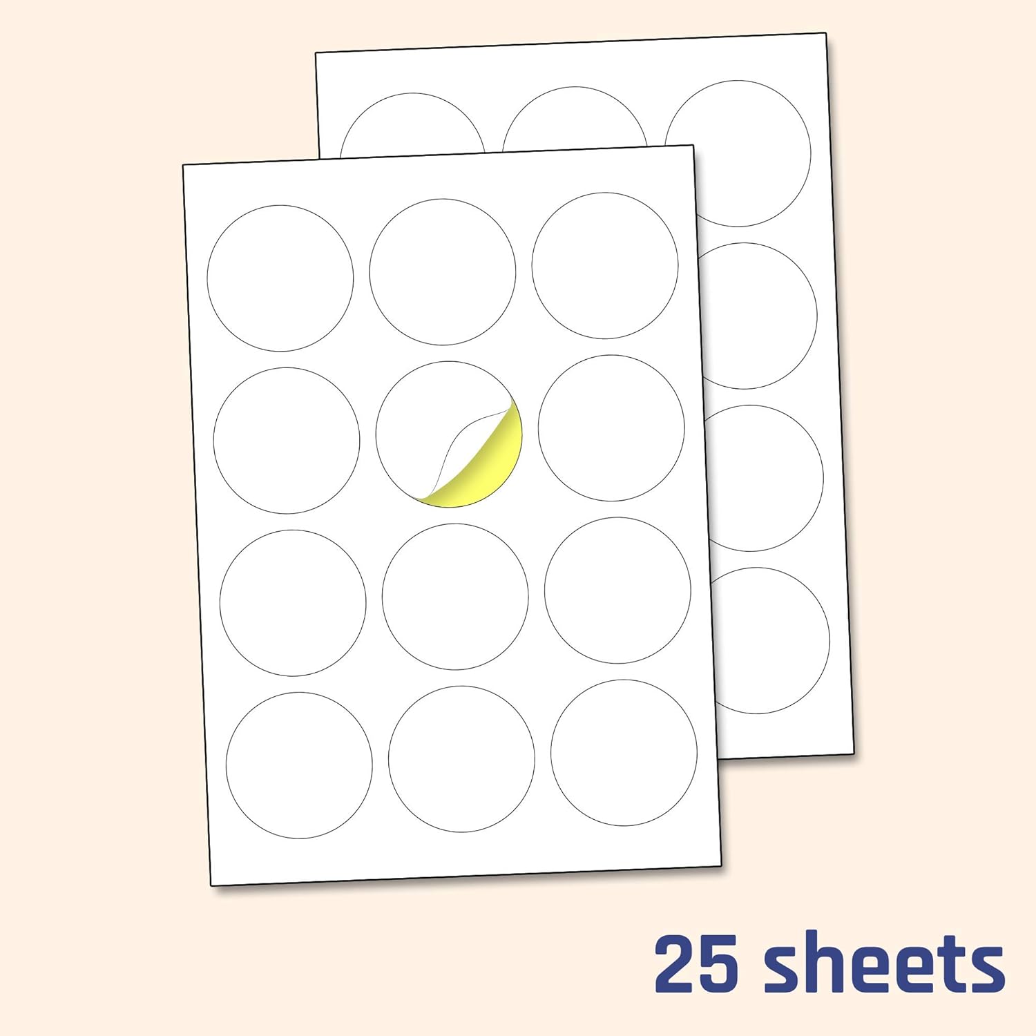 60 mm, 25 sheets, A4 labels, round, for printing, self-adhesive sticker – Bild 6