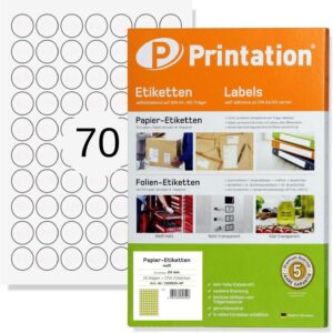 Printation Self-Adhesive Labels (Round Diameter 24 mm) 1750