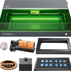 xTool S1 40W Laser Engraving Machine, Closed Laser Engraving, Rotary Kit