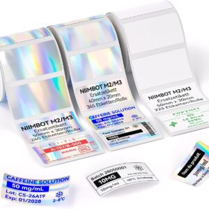 NIIMBOT M2 M3 Thermal Transfer Labels, 3 Rolls Label Tape, Package A