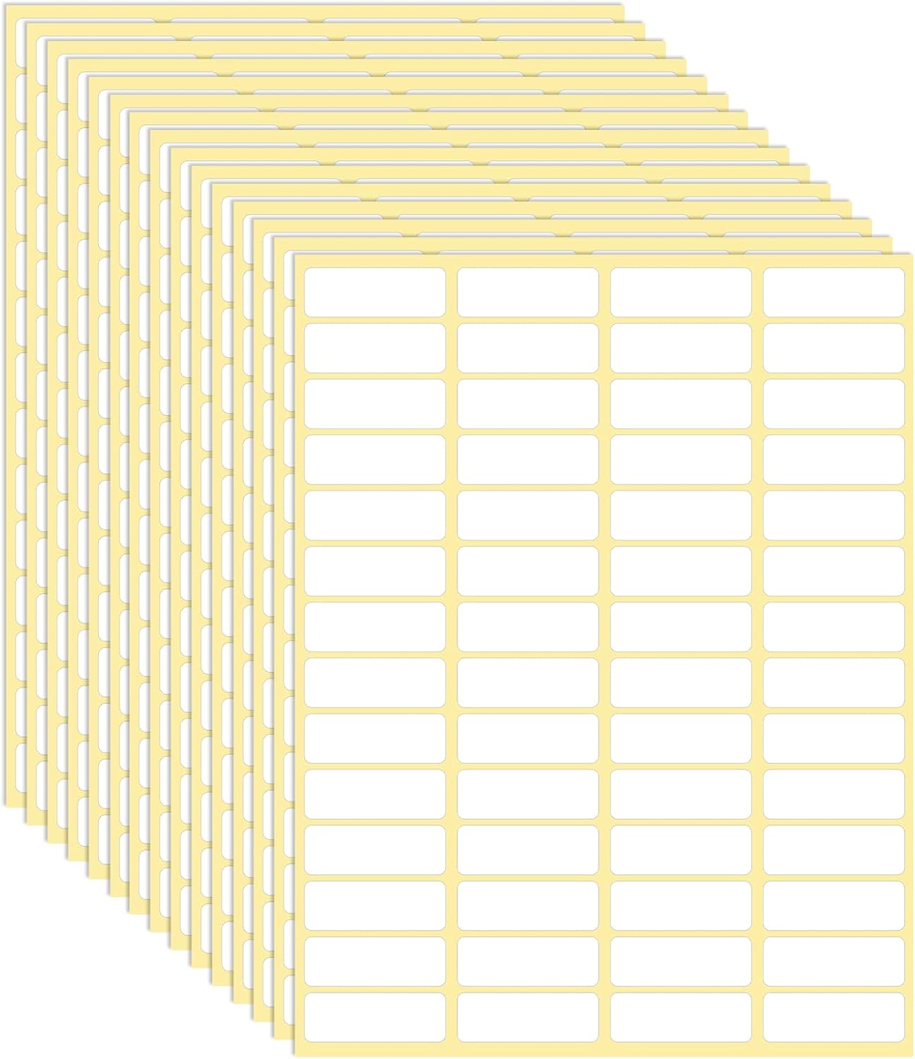 Pack of 1680 White Stickers 38 x 13 mm Blank Labels Self-Adhesive Name Labels Adhesive Labels for Labelling Address Labels for Home School Office