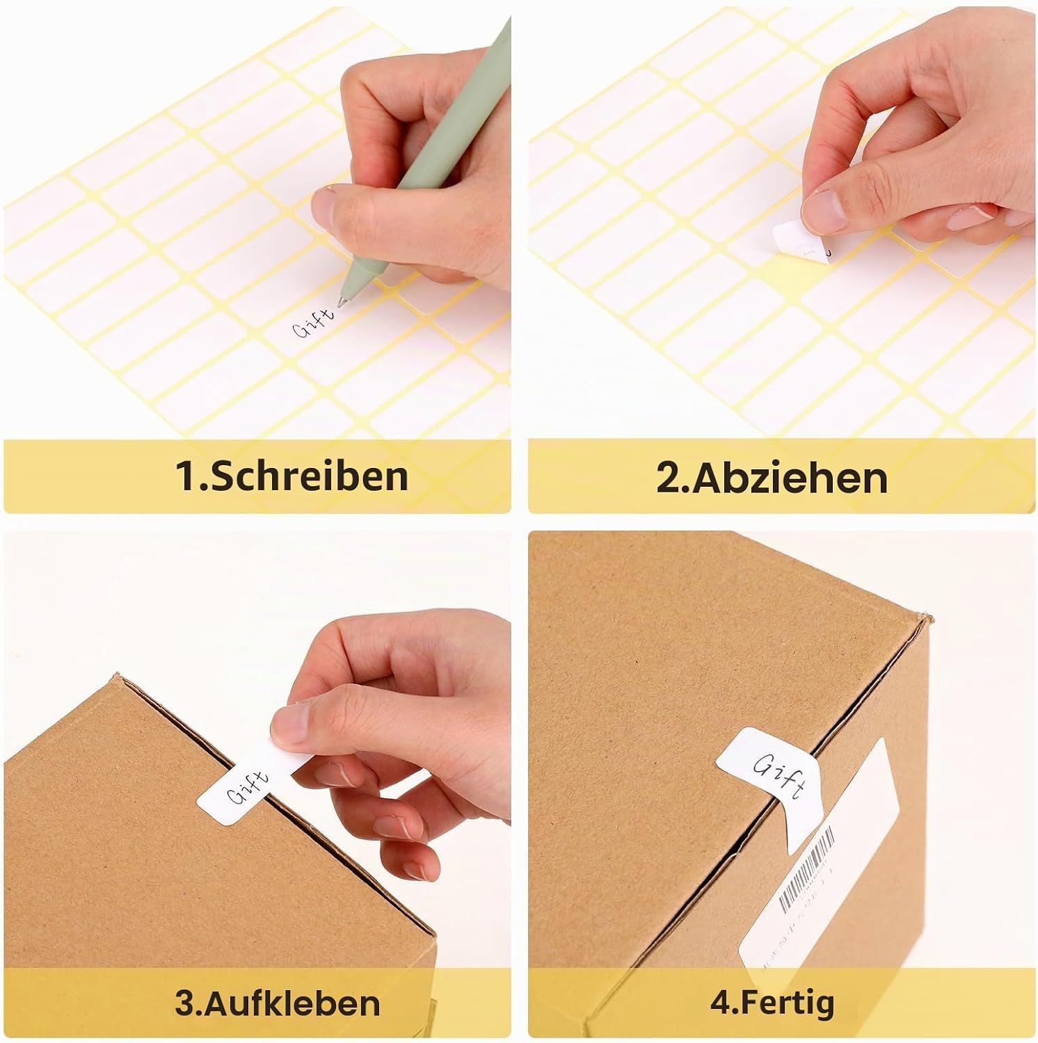 Pack of 1680 White Stickers 38 x 13 mm Blank Labels Self-Adhesive Name Labels Adhesive Labels for Labelling Address Labels for Home School Office – Bild 7