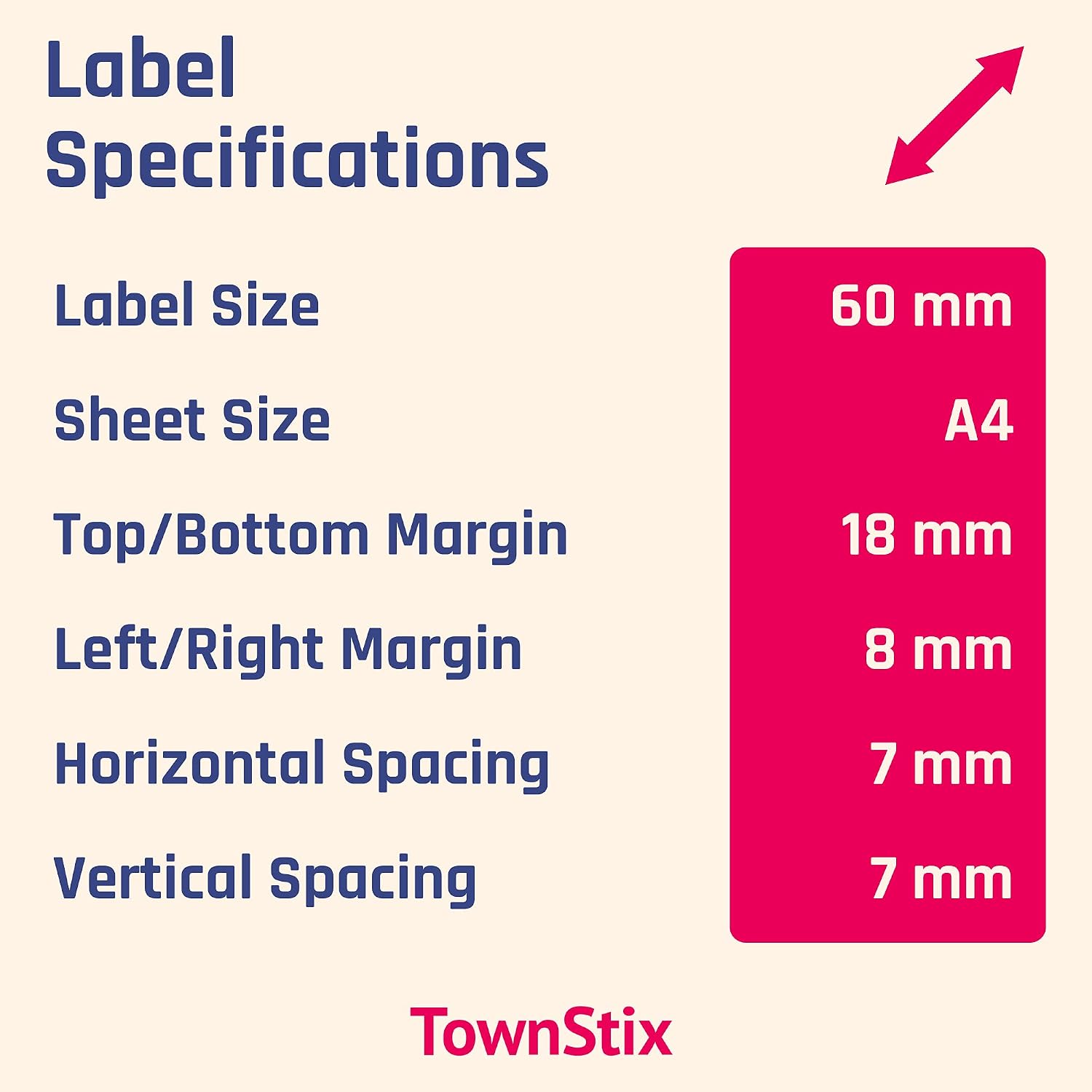 60 mm, 25 sheets, A4 labels, round, for printing, self-adhesive sticker – Bild 9