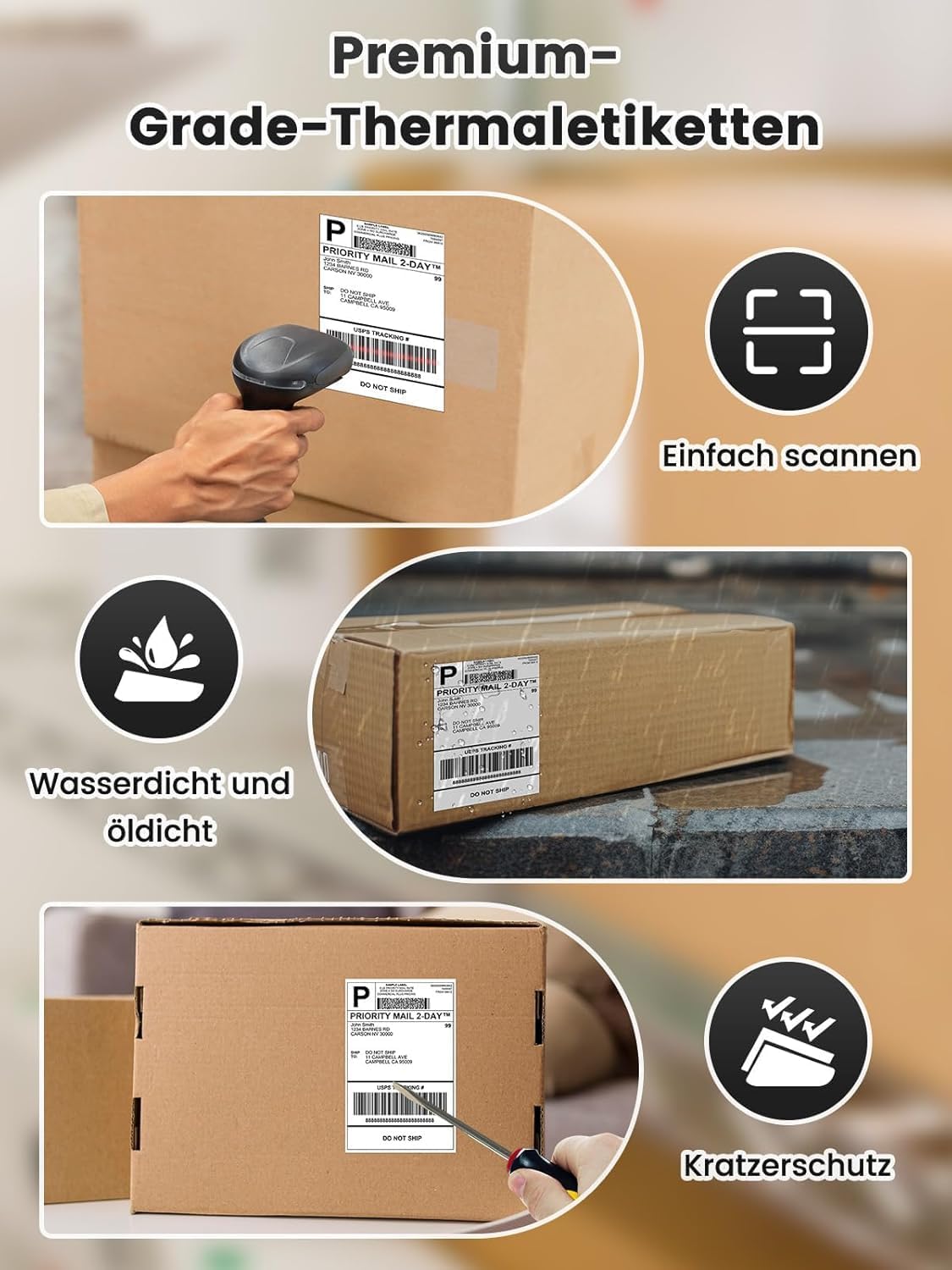 Phomemo Shipping Labels 4 x 6 Inch (Pack of 500) for DHL Label Printers – Bild 4