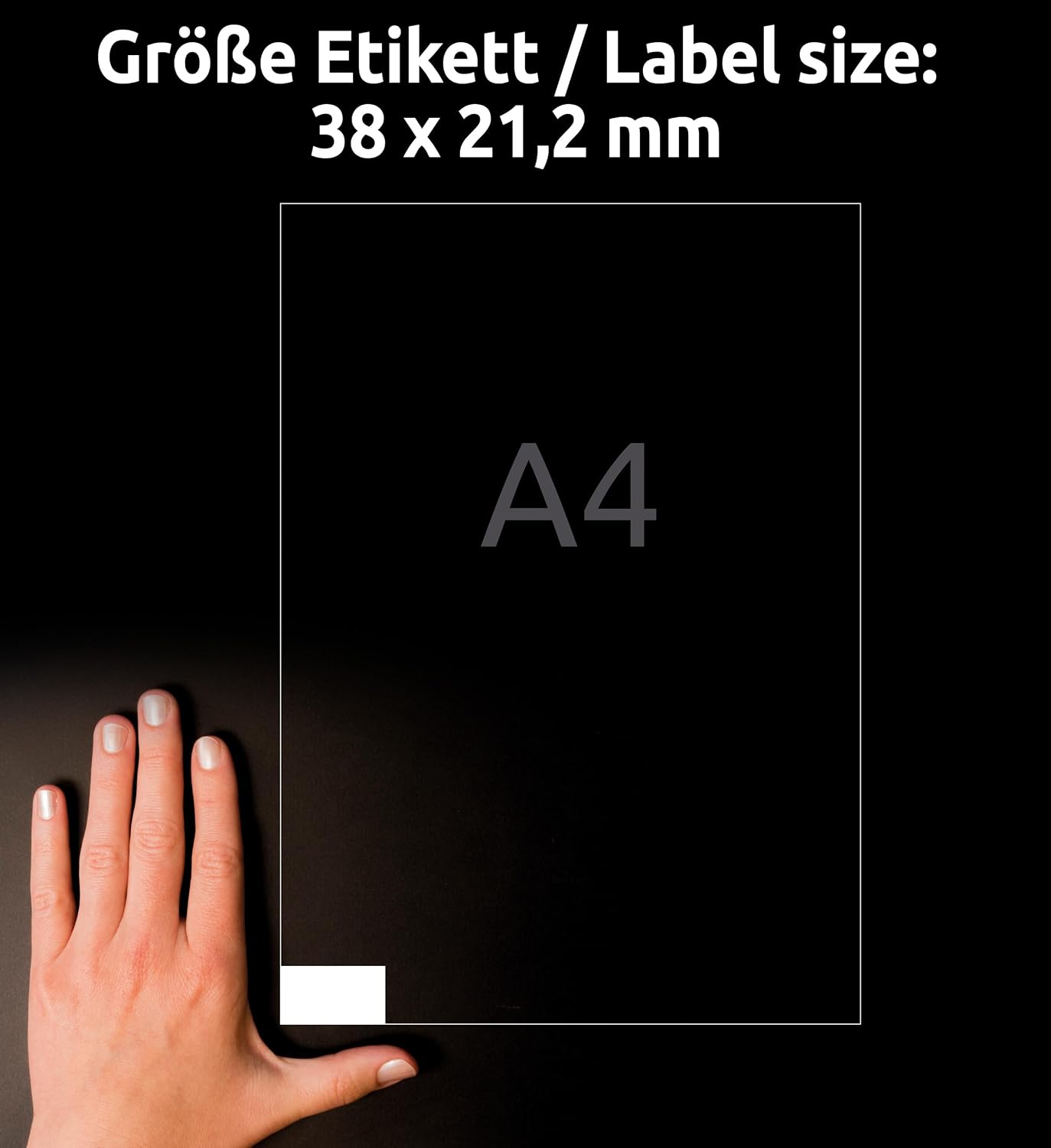 AVERY Zweckform 6121-65 Universal Labels (3,250 Plus 975 Extra Adhesive Labels, 38 x 21.2 mm on A4, Matte Paper, Individually Printable, Self-Adhesive Stickers with Ultragrip) 65, White – Bild 4
