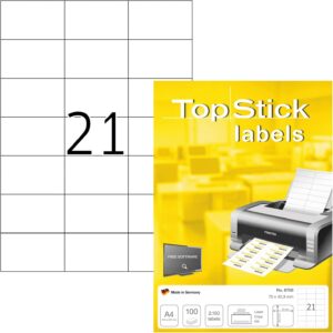 TOP Stick 8708 Universal Labels 70 x 42.3 mm White 100 Sheets