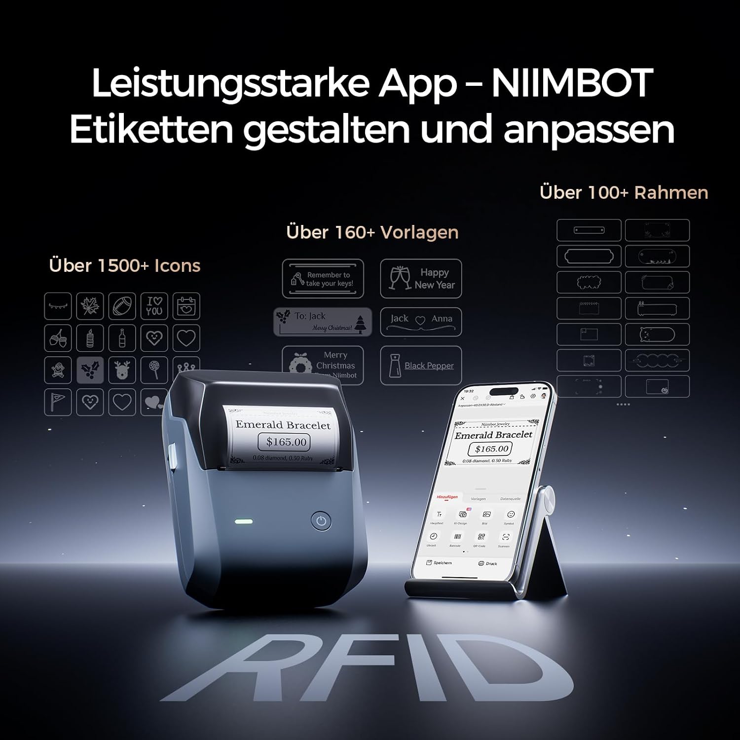 NIIMBOT Label Printer, B1 Pro with Larger Labels, 300 DPI HD – Bild 5