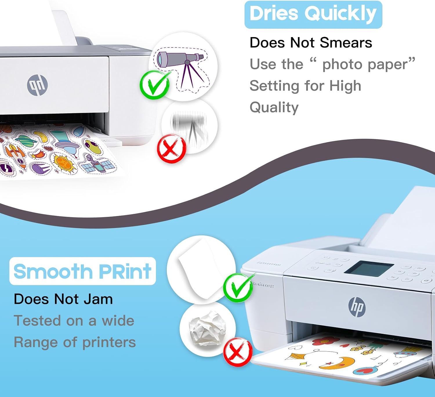Ruibytree Vinyl Sticker Paper Transparent A4 for Inkjet 30 Sheets – Bild 4