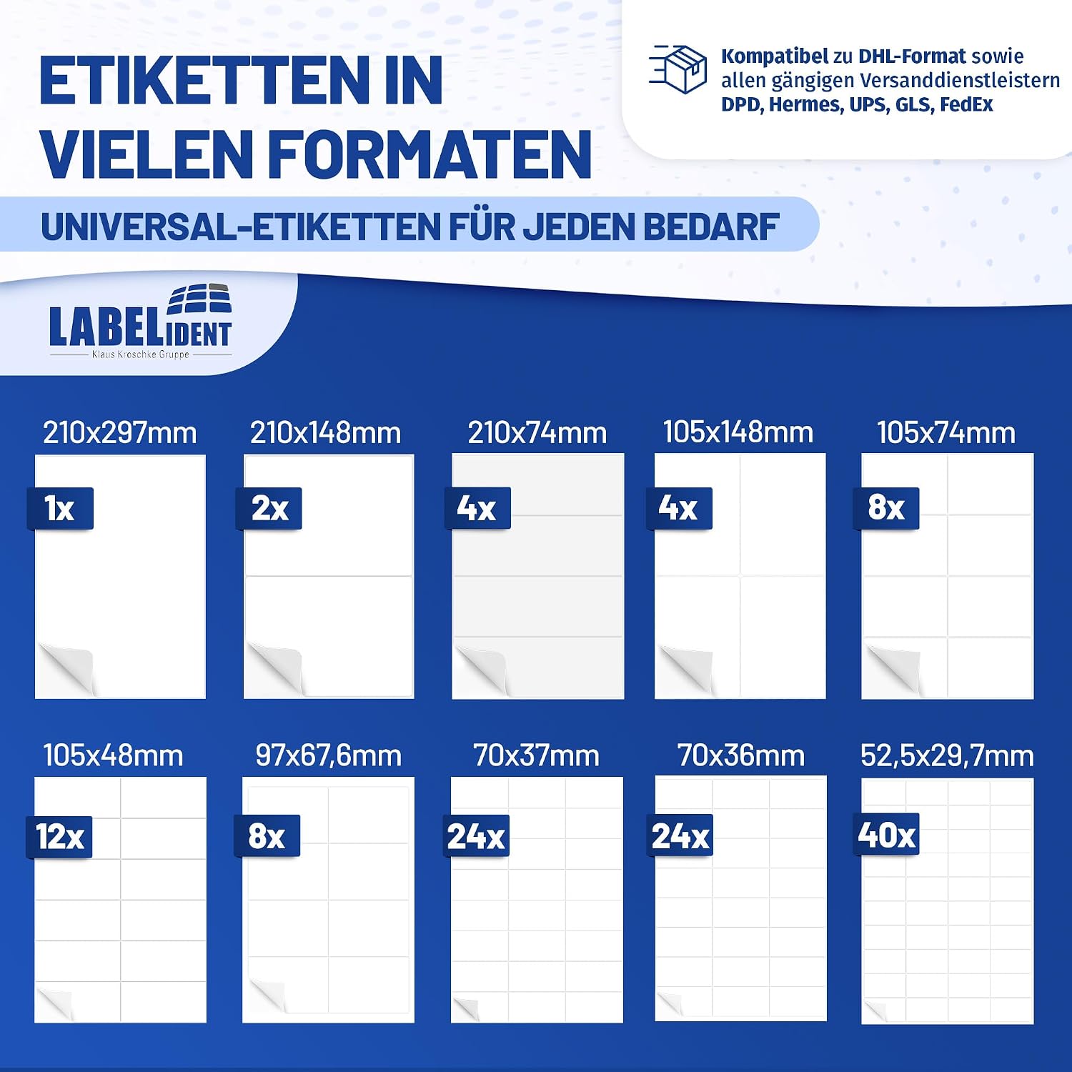 Labelident Laser Labels 105 x 74 mm White - 8 Labels per A4 Sheet - 800 Labels (100 DIN A4 Sheets) Suitable for Laser & Inkjet Printers – Bild 6