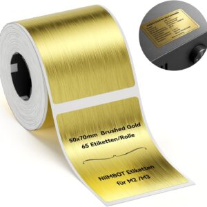 NIIMBOT M2 M3 Labels 50x70mm Self-Adhesive Label Tape, Brushed Gold