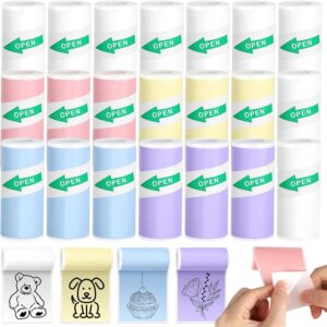 21 Rolls Thermal Paper Self-Adhesive 5 Colours Thermal Rolls 57 x 25 mm
