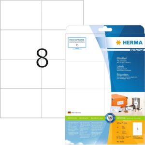 HERMA 8645 Labels Premium A4 105×74 mm white paper matt 80 pcs.