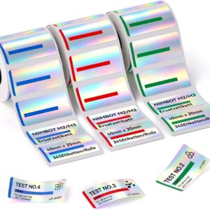 NIIMBOT M2 M3 Labels 40 x 20 mm, 3 Rolls Label Tape, Laser Silver Set