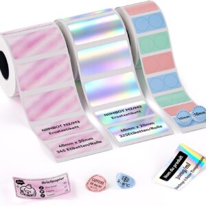 NIIMBOT M2 M3 Labels, 3 Rolls Self Adhesive Label Tape, Package D