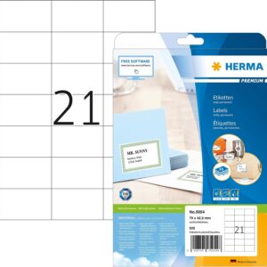 HERMA 5054 Labels Premium A4 70×42,3 mm white paper matt 525 pcs.