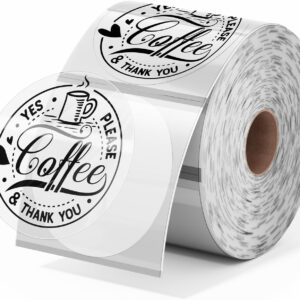 Phomemo 2 inch round clear labels, 500 labels, compatible with Munbyn
