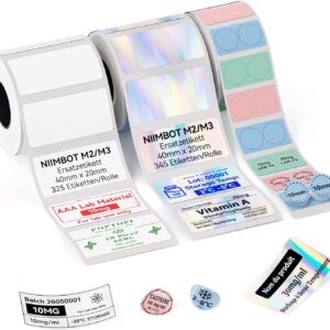 NIIMBOT M2 M3 Thermal Transfer Labels, 3 Rolls Label Tape, Package B