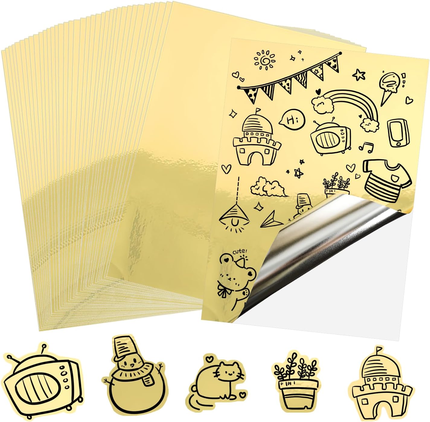 Sticker Paper for Printing Pack of 30 Waterproof Printable Adhesive Film