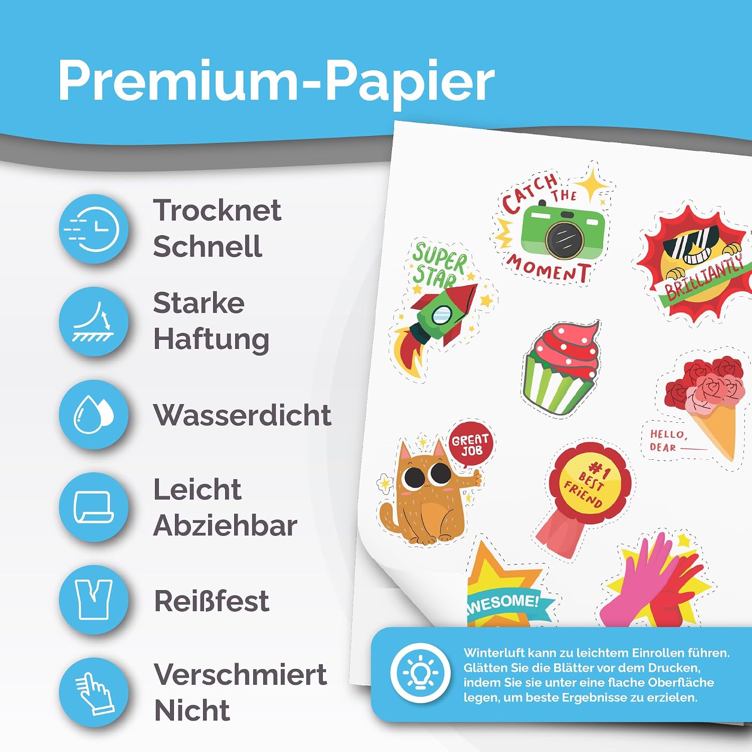 High Quality Vinyl Sticker Paper for Printing, Glossy, Waterproof – Bild 2