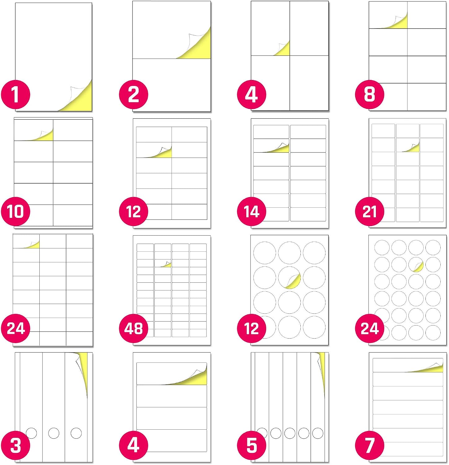 192 x 61 mm, 25 Sheets, Folder Spine, Self-Adhesive, Wide, Printable, A4 – Bild 9