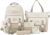 School Bag Girls School Backpack Girls Teenager School Backpack School Bag Girls Set 5 Pieces for Girls School Leisure Teenagers, beige, Backpack