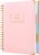CAGIE Notebook Pink Lined B5 Notebook with Index Journal 240 Pages (120 Sheets) Student Pad College Pad Spiral Notebook for School Notebooks Work Office 7 x 10 Inches