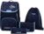 Schneiders Ergojet Space Dream School Bag Set (6 Pieces) – Convertible Boys‘ School Bag with LED Light, Ergonomic & Sustainable, Lightweight (990 g), Space Motif, 21 L, Blue, blue, One size