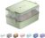 linoroso Adult Lunch Box with 3 Compartments, Bento Box with Sauce Container and Tableware, Lunch Box for Microwave and Dishwasher, Plastic, BPA-Free, as Breakfast Box, Salad Box, Mint Green