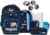 ergobag Pack Set Bundle Ergonomic School Bag Flexible 7-Piece Set 1st Class Primary School for Girls and Boys, Chase Bear Hunt – Dark Blue, Unit size, School bag set