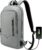 Laptop Backpack Men’s Lightweight 15.6 Inch Business Backpack with USB Port Waterproof Backpack Men’s School Backpack Boys Small Backpack for School Work Hiking University Travel White Grey