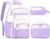 School Backpack Girls 3-Piece Casual Kids Backpack Lightweight School Bag for Girls 3rd to 5th Grade Primary School Middle School School Bag Set with Lunch Bag Pen Case, Purple