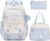 School Bag Girls Set, 3-Piece Casual Backpack for Girls 2nd to 5th Class with Lunch Bag Pencil Case, Multiple Compartments School Backpack Teenager, Children’s School Bag, blue, Rucksack