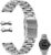 Juntan 20 mm 22 mm Stainless Steel Watch Strap Curved End Straight End for Men Women Metal Watch Straps Bracelet Quick Release Replacement Strap with Double Folding Clasp Silver