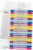 Leitz Index for A4, pack of 6, PC-writable cover sheet and 20 dividers, tabs with number print 1-20, extra width, multicoloured, polypropylene, WOW, 12450000