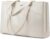 LOVEVOOK Women’s Laptop Bag, 15.6 Inches, Handbag, Women’s Work Bag, Teacher Bag, Large, Waterproof Shopper Bag, Shoulder Bag, Briefcase, Shoulder Bag, Tote Bag for Business School, Beige