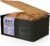 Lumaland Cuisine Bread Bin, Bread Box, Metal With Bamboo Lid, Oval Or Rectangular