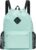 WANDF Drawstring Backpack Sports Bag with Shoe Compartment Water Resistant String Backpack Cinch for Women Men, Mint Green Large, L, Rucksack