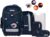 ergobag Maxi Set of 6 Ergonomic School Bag, Primary School, Ideal for Large Children from 1st Grade, Cobear Nicus – Dark Blue, Unit size, School bag set