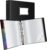 Uquelic Presentation Book Ring Binder with 50 Clear A4 Pockets (50 Microns) and 6 Colourful PP Dividers, Folder Organiser for Documents, Certificates, Portfolio, Black, Pack of 2