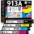 Smart Ink Compatible Printer Cartridges Compatible with HP 913A 913 A 4 Multipack (Black, Blue, Red, Yellow) Compatible with PageWide 377dw 477dw 352dw 577dw 452dw 477dn 452dn 577z 552dw P55250dw Printers