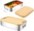 SHUESS Set of 2 Stainless Steel Children’s Lunch Box 700 ml with Bamboo Lid – Leak-proof Metal Lunch Box Stainless Steel Reusable – Lunch Boxes, Lunch Box Stainless Steel Metal for School Adults