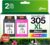 305 XL Printer Cartridges Black and Colour Replacement for HP 305 Printer Cartridges 305XL for HP Deskjet 2820e 2810e 4220e 2720e 2700 4120e 2710e Plus 4120 4110 Envy 6020e 6420e 6020 60322 e 6400 E, 2-Pack