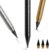 Pack of 3 metal inkless pencils eternal with 3 interchangeable heads, infinity pencil, infinity pencils, clear and fluid writing for adults, students, artists, painters
