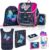 School Set 8 Pieces Premium Ergonomic Aktovka, Sports Bag, Pencil Case, Art Poncho, Drinking Bottle, Snack Box & More, Butterfly 2, Premium light