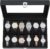 Ohuhu Watch Box with 12 Compartments, Watch Box with Glass Lid, Watch Box Made of PU Leather and Velvet Lining, Gift Idea for Birthday, Father’s Day, Christmas