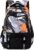Tanou School Backpack Boys Teenagers School Bag for Boys 10-18 Years, Waterproof School Bag Large Daypack for School Travel with Trolley Strap, black/orange