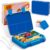 QCQHDU Children’s Lunch Box with 5 Compartments – Lunch Box with Dividers, 1300 ml Bento Box for School, Nursery, Outdoor, Leakproof, Dishwasher Safe, BPA-Free, Food Container with Cutlery (Blue)